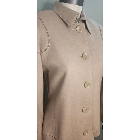 Vintage Harve Benard Beige Wool Blend Button Up Blazer Size 6 - Picture 7 of 9